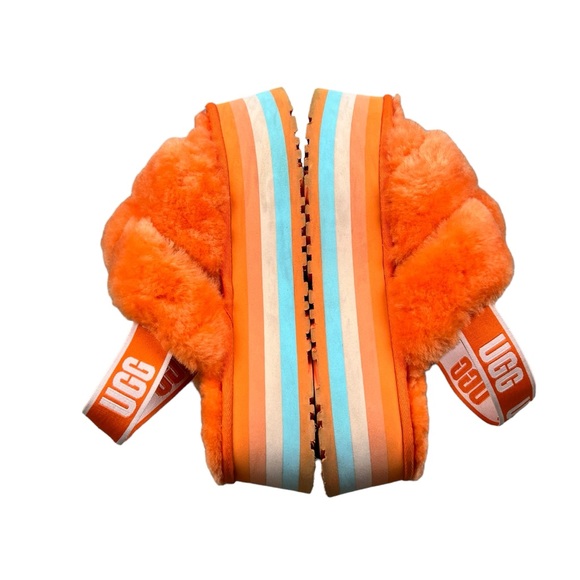 UGG Disco Knot Slide in Mandarin women’s fuzzy platform sandals SZ‎ 8 - Picture 4 of 9